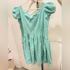 Bernie Dexter fit & flare green & white gingham dress 3X